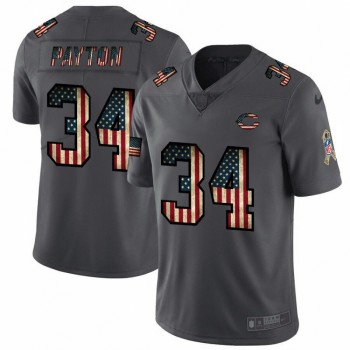 Men's Chicago Bears #34 Walter Payton Grey 2019 Salute To Service USA Flag Fashion Limited Stitched NFL Jersey Men's Chicago Bears #34 Walter Payton Grey 2019 Salute To Service USA Flag Fashion Limited Stitched NFL Jersey