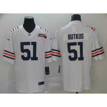Men's Chicago Bears #51 Dick Butkus White Vapor Untouchable Limited Stitched NFL Jersey Men's Chicago Bears #51 Dick Butkus White Vapor Untouchable Limited Stitched NFL Jersey
