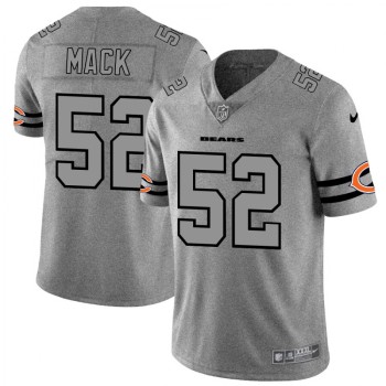 Men's Chicago Bears #52 Khalil Mack 2019 Gray Gridiron Team Logo Limited Stitched NFL Jersey Men's Chicago Bears #52 Khalil Mack 2019 Gray Gridiron Team Logo Limited Stitched NFL Jersey