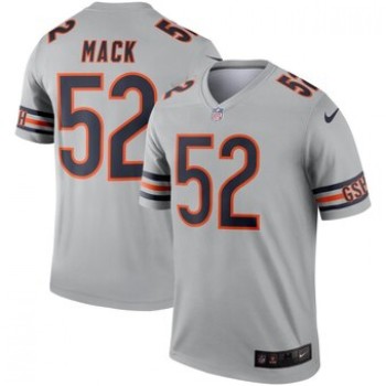 Men's Chicago Bears #52 Khalil Mack Silver Inverted Legend Jersey Men's Chicago Bears #52 Khalil Mack Silver Inverted Legend Jersey