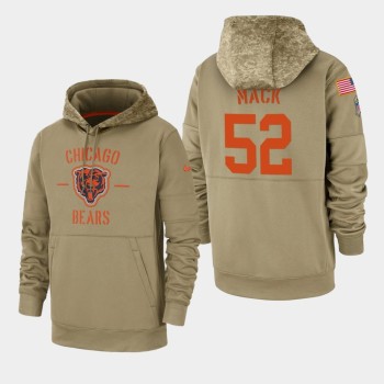 Men's Chicago Bears #52 Khalil Mack Tan 2019 Salute to Service Sideline Therma Pullover Hoodie Men's Chicago Bears #52 Khalil Mack Tan 2019 Salute to Service Sideline Therma Pullover Hoodie
