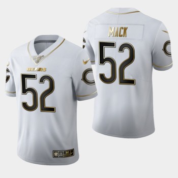 Men's Chicago Bears #52 Khalil Mack White 2019 100th Season Golden Edition Limited Stitched NFL Jersey Men's Chicago Bears #52 Khalil Mack White 2019 100th Season Golden Edition Limited Stitched NFL Jersey