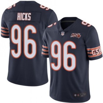 Men's Chicago Bears #96 Akiem Hicks Navy 2019 100th Season Limited Stitched NFL Jersey Men's Chicago Bears #96 Akiem Hicks Navy 2019 100th Season Limited Stitched NFL Jersey