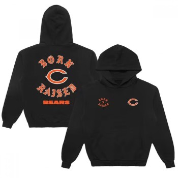 Men's Chicago Bears Born x Raised Black Pullover Hoodie Men's Chicago Bears Born x Raised Black Pullover Hoodie