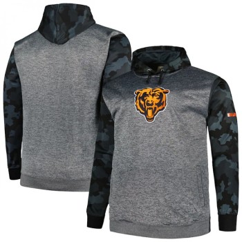 Men's Chicago Bears Heather Charcoal Big & Tall Camo Pullover Hoodie Men's Chicago Bears Heather Charcoal Big & Tall Camo Pullover Hoodie