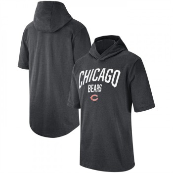 Men's Chicago Bears Heathered Charcoal Sideline Training Hoodie Performance T-Shirt Men's Chicago Bears Heathered Charcoal Sideline Training Hoodie Performance T-Shirt