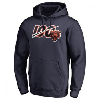 Men's Chicago Bears Navy 100th Season NFL Primary II Hoodie Men's Chicago Bears Navy 100th Season NFL Primary II Hoodie