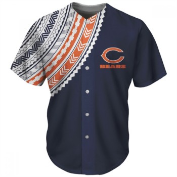 Men's Chicago Bears Navy Baseball Jersey Men's Chicago Bears Navy Baseball Jersey