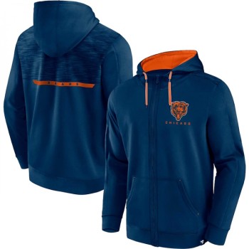 Men's Chicago Bears Navy Defender Evo Full-Zip Hoodie Men's Chicago Bears Navy Defender Evo Full-Zip Hoodie