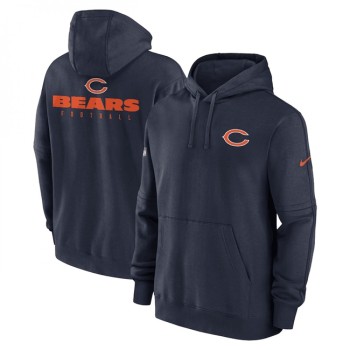 Men's Chicago Bears Navy Sideline Club Fleece Pullover Hoodie Men's Chicago Bears Navy Sideline Club Fleece Pullover Hoodie