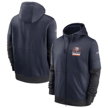 Men's Chicago Bears Navy Sideline Impact Lockup Performance Full-Zip Hoodie Men's Chicago Bears Navy Sideline Impact Lockup Performance Full-Zip Hoodie