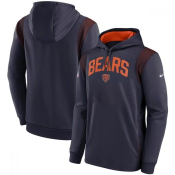 Men's Chicago Bears Navy Sideline Stack Performance Pullover Hoodie 001 Men's Chicago Bears Navy Sideline Stack Performance Pullover Hoodie 001