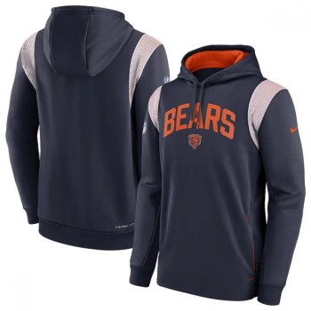 Men's Chicago Bears Navy Sideline Stack Performance Pullover Hoodie 002 Men's Chicago Bears Navy Sideline Stack Performance Pullover Hoodie 002