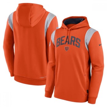 Men's Chicago Bears Orange Sideline Stack Performance Pullover Hoodie 001 Men's Chicago Bears Orange Sideline Stack Performance Pullover Hoodie 001