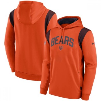 Men's Chicago Bears Orange Sideline Stack Performance Pullover Hoodie 002 Men's Chicago Bears Orange Sideline Stack Performance Pullover Hoodie 002
