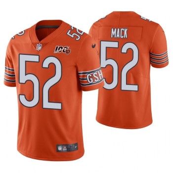 Men's Chicago Bears #52 Khalil Mack Orange 2019 100th Season Limited Stitched NFL Jersey Men's Chicago Bears #52 Khalil Mack Orange 2019 100th Season Limited Stitched NFL Jersey