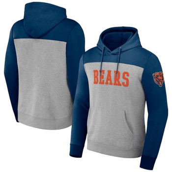 Men's Chicago Bears x Darius Rucker Collection Heather Gray/Navy Blocked Pullover Hoodie Men's Chicago Bears x Darius Rucker Collection Heather Gray/Navy Blocked Pullover Hoodie