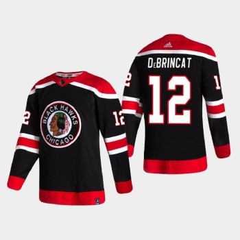 Men's Chicago Blackhawks #12 Alex DeBrincat 2020-21 Black Reverse Retro Stitched Jersey Men's Chicago Blackhawks #12 Alex DeBrincat 2020-21 Black Reverse Retro Stitched Jersey