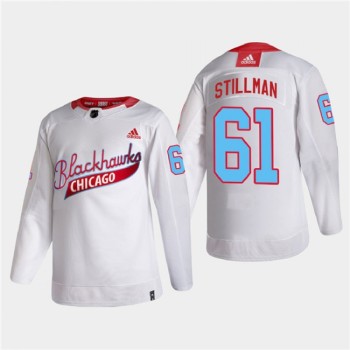 Men's Chicago Blackhawks #61 Riley Stillman 2022 Community Night White Stitched Jersey Men's Chicago Blackhawks #61 Riley Stillman 2022 Community Night White Stitched Jersey