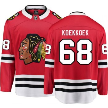 Men's Chicago Blackhawks #68 Slater Koekkoek Red Stitched NHL Jersey Men's Chicago Blackhawks #68 Slater Koekkoek Red Stitched NHL Jersey