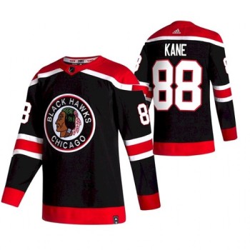 Men's Chicago Blackhawks #88 Patrick Kane 2020-21 Black Reverse Retro Stitched Jersey Men's Chicago Blackhawks #88 Patrick Kane 2020-21 Black Reverse Retro Stitched Jersey