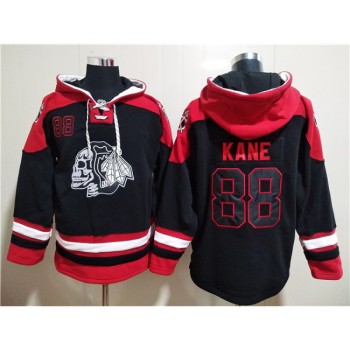 Men's Chicago Blackhawks #88 Patrick Kane Black Ageless Must-Have Lace-Up Pullover Hoodie Men's Chicago Blackhawks #88 Patrick Kane Black Ageless Must-Have Lace-Up Pullover Hoodie