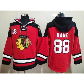 Men's Chicago Blackhawks #88 Patrick Kane Red Ageless Must-Have Lace-Up Pullover Hoodie Men's Chicago Blackhawks #88 Patrick Kane Red Ageless Must-Have Lace-Up Pullover Hoodie