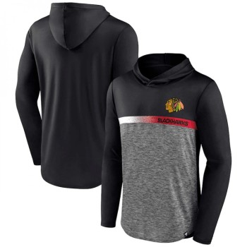 Men's Chicago Blackhawks Black Podium Defender Pullover Hoodie Men's Chicago Blackhawks Black Podium Defender Pullover Hoodie