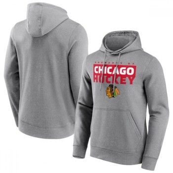 Men's Chicago Blackhawks Grey Gain Ground Hoodie Men's Chicago Blackhawks Grey Gain Ground Hoodie