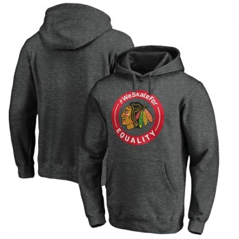 Men's Chicago Blackhawks Heather Charcoal Pullover Hoodie Men's Chicago Blackhawks Heather Charcoal Pullover Hoodie
