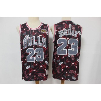Men's Chicago Bulls #23 Michael Jordan Black&Red ear Up Pack Hardwood Classics NBA Finals Patch Stitched Jersey Men's Chicago Bulls #23 Michael Jordan Black&Red ear Up Pack Hardwood Classics NBA Finals Patch Stitched Jersey