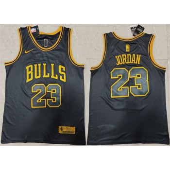 Men's Chicago Bulls #23 Michael Jordan Black Stitched NBA Jersey Men's Chicago Bulls #23 Michael Jordan Black Stitched NBA Jersey