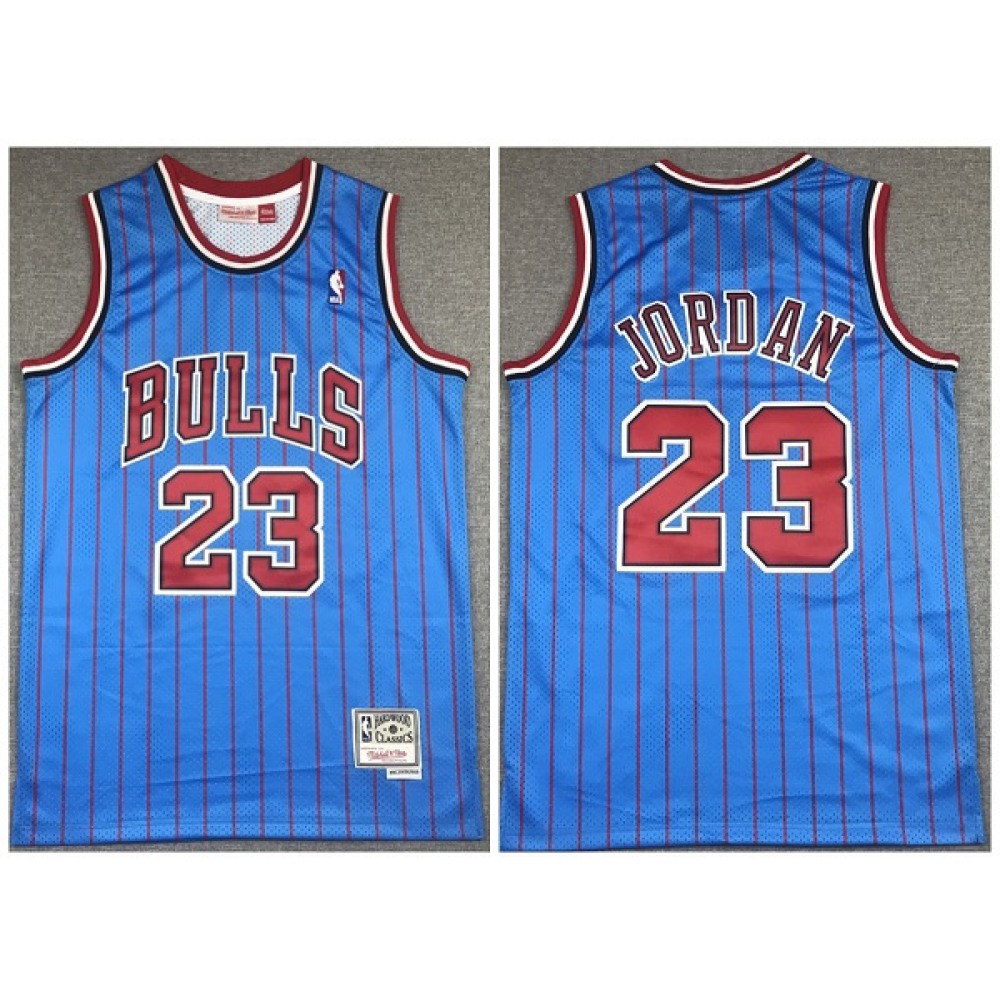 Men's Chicago Bulls #23 Michael Jordan Bule Throwback Stitched Jersey