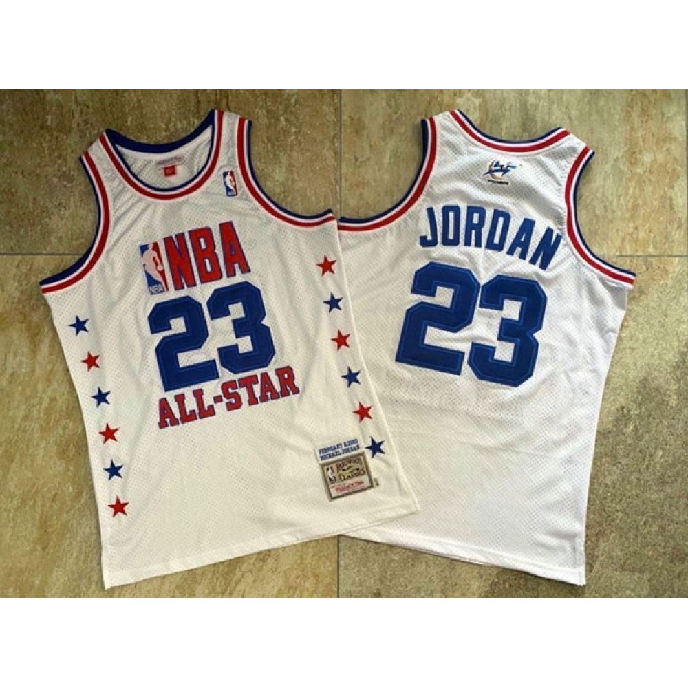 Men's Chicago Bulls #23 Michael Jordan White 1988 All-Star Throwback Stitched Jersey