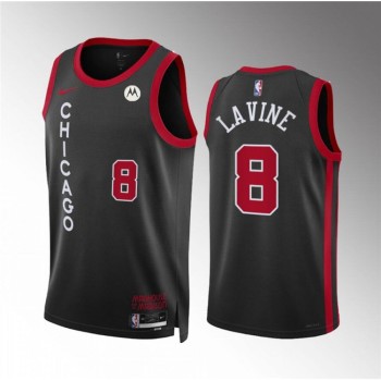 Men's Chicago Bulls #8 Zach LaVine Black 2023/24 City Edition Stitched Basketball Jersey Men's Chicago Bulls #8 Zach LaVine Black 2023/24 City Edition Stitched Basketball Jersey