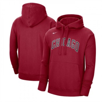 Men's Chicago Bulls Red 2022/23 City Edition Essential Pullover Hoodie Men's Chicago Bulls Red 2022/23 City Edition Essential Pullover Hoodie