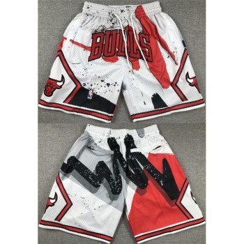 Men's Chicago Bulls White/Red Shorts (Run Small) Men's Chicago Bulls White/Red Shorts (Run Small)