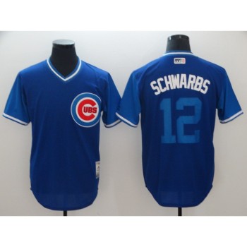 Men's Chicago Cubs #12 Kyle Schwarber Royal Men's Chicago Cubs #12 Kyle Schwarber Royal