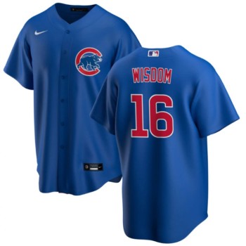 Men's Chicago Cubs #16 Patrick Wisdom Blue Cool Base Stitched Baseball Jersey Men's Chicago Cubs #16 Patrick Wisdom Blue Cool Base Stitched Baseball Jersey