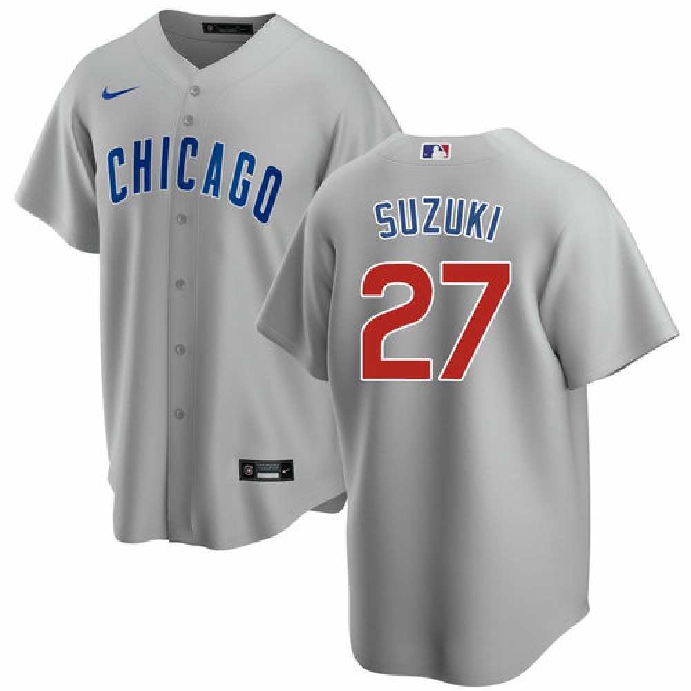 Youth Chicago Cubs #27 Seiya Suzuki Grey Cool Base Stitched Baseball Jersey