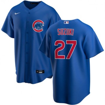 Men's Chicago Cubs #27 Seiya Suzuki Royal Cool Base Stitched Baseball Jersey Men's Chicago Cubs #27 Seiya Suzuki Royal Cool Base Stitched Baseball Jersey