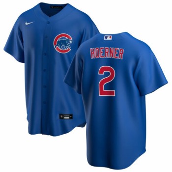 Men's Chicago Cubs #2 Nino Hoerner Blue Cool Base Stitched Baseball Jersey Men's Chicago Cubs #2 Nino Hoerner Blue Cool Base Stitched Baseball Jersey