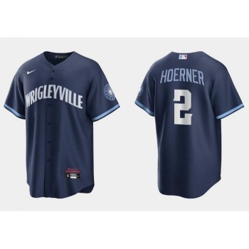 Men's Chicago Cubs #2 Nino Hoerner Navy City Connect Cool Base Stitched Baseball Jersey Men's Chicago Cubs #2 Nino Hoerner Navy City Connect Cool Base Stitched Baseball Jersey
