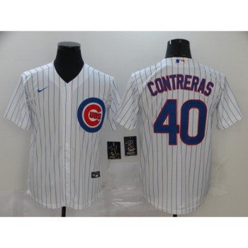 Men's Chicago Cubs #40 Willson Contreras White Cool Base Stitched MLB Jersey Men's Chicago Cubs #40 Willson Contreras White Cool Base Stitched MLB Jersey