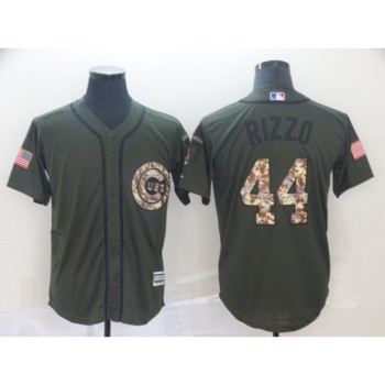 Men's Chicago Cubs #44 Anthony Rizzo Green Salute To Service Cool Base Stitched MLB Jersey Men's Chicago Cubs #44 Anthony Rizzo Green Salute To Service Cool Base Stitched MLB Jersey