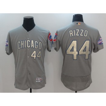 Men's Chicago Cubs #44 Anthony Rizzo World Series Champions Grey Program Flexbase Stitched MLB Jersey Men's Chicago Cubs #44 Anthony Rizzo World Series Champions Grey Program Flexbase Stitched MLB Jersey