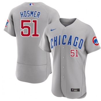 Men's Chicago Cubs #51 Eric Hosmer Grey Flex Base Stitched Baseball Jersey Men's Chicago Cubs #51 Eric Hosmer Grey Flex Base Stitched Baseball Jersey