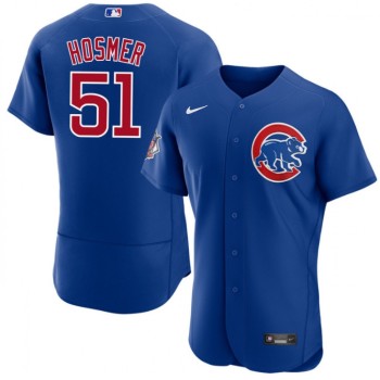 Men's Chicago Cubs #51 Eric Hosmer Royal Flex Base Stitched Baseball Jersey Men's Chicago Cubs #51 Eric Hosmer Royal Flex Base Stitched Baseball Jersey