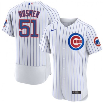 Men's Chicago Cubs #51 Eric Hosmer White Flex Base Stitched Baseball Jersey Men's Chicago Cubs #51 Eric Hosmer White Flex Base Stitched Baseball Jersey