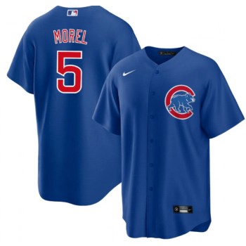Men's Chicago Cubs #5 Christopher Morel Chicago Blue Cool Base Stitched Baseball Jersey Men's Chicago Cubs #5 Christopher Morel Chicago Blue Cool Base Stitched Baseball Jersey